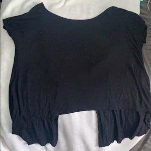 Black T-shirt with open back